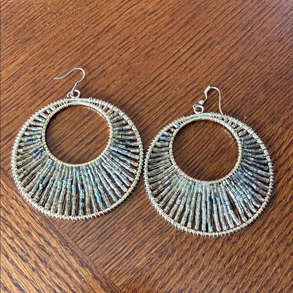 Charming Charlie Gold and Silver Beaded Earrings